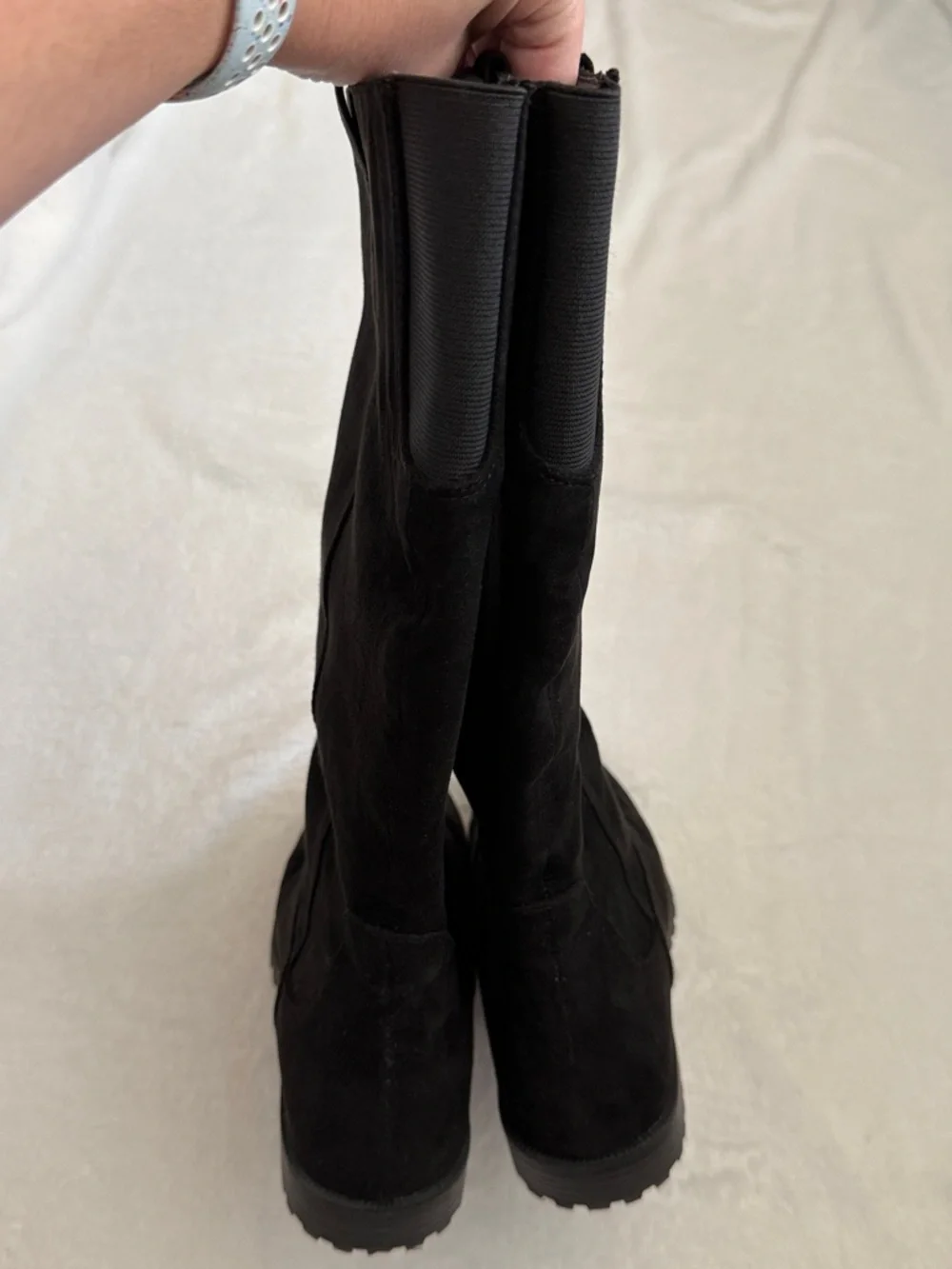 Cat & Jack | Kaitlyn Faux Suede Tall Lug Sole Boots Black (4)
